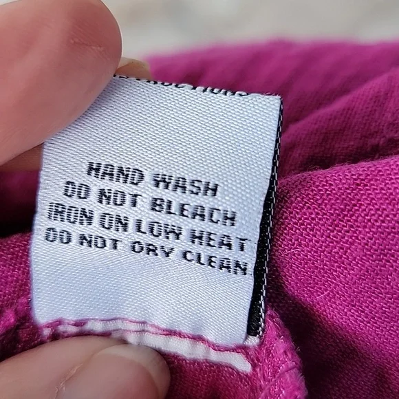 Habitat Rayon Blend Scalloped Scoop Neck 3/4 Sleeve Popover Shirt Sz XL Megenta - Picture 6 of 10